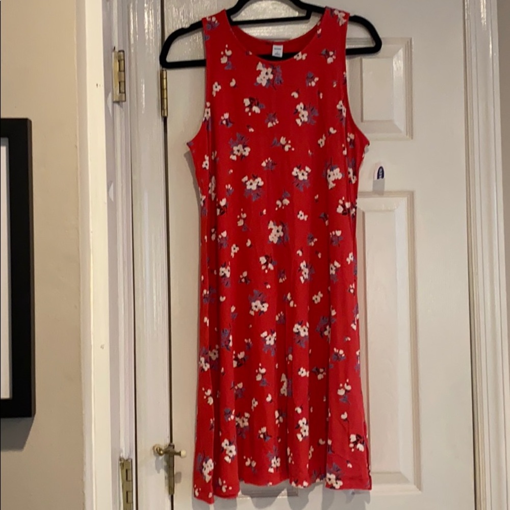 Old navy red flowered dress